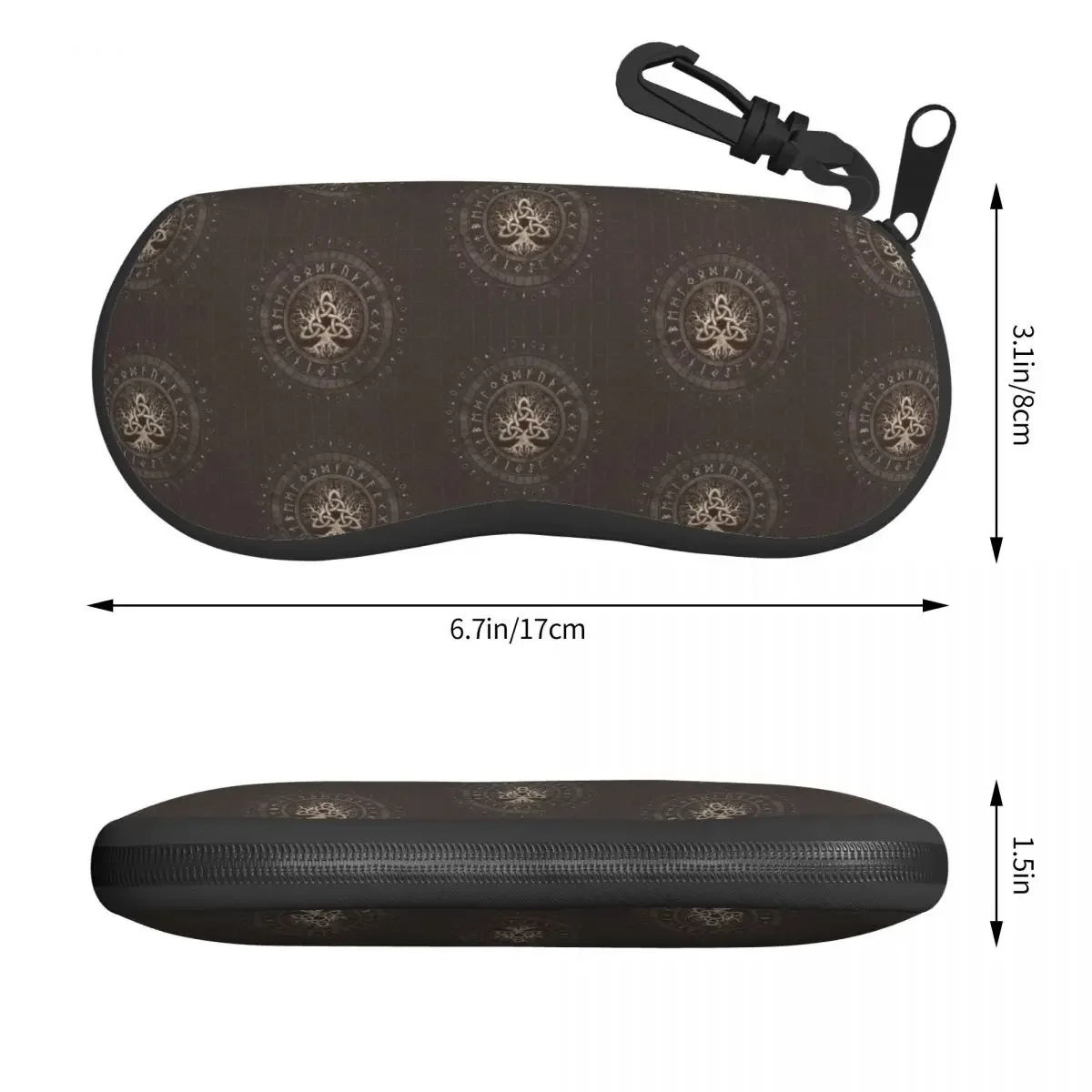 Tree Of Life With Triquetra Brown Leather And Gold Eyeglass Glasses Case Soft  Norse Yggdrasil Sunglasses Protective Bag