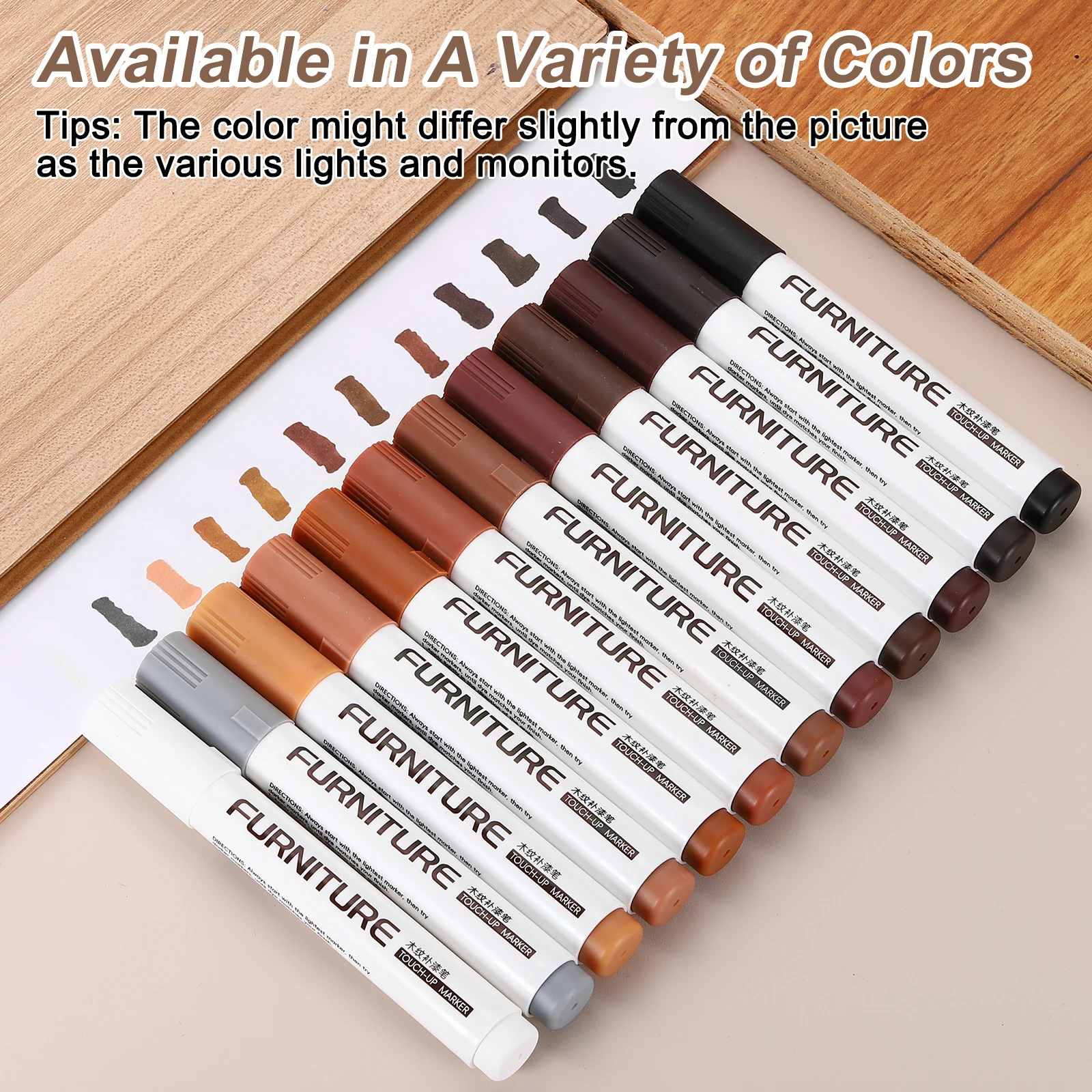 3/5Pcs Furniture Markers Touch Up Furniture Repair Kit Wood Filler Sticks Wood Markers for Scratches Wooden Floor Table Cabinet