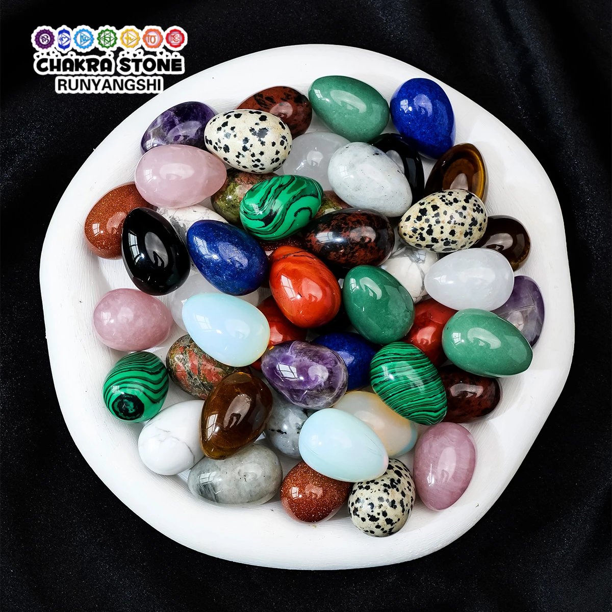 10pcs Natural Crystal Agate Semi-precious Stone, Mini Egg Carvings, Easter Egg Mineral Specimen Decor Ornaments