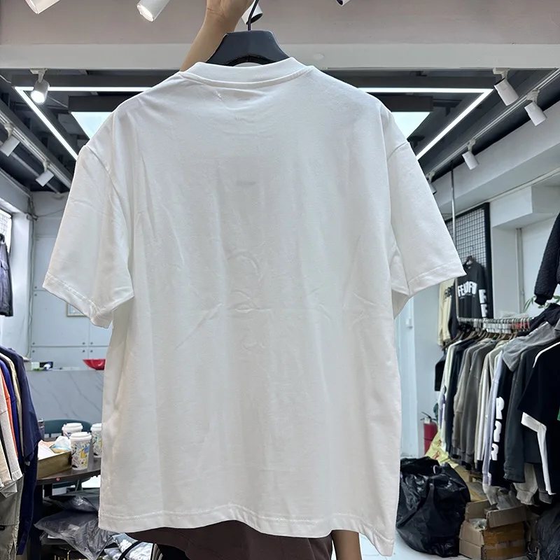 Casual Summer Men T Shirts White Irregular Two Piece Splicing Cotton Fashion Short Sleeve Fake Two Shirts