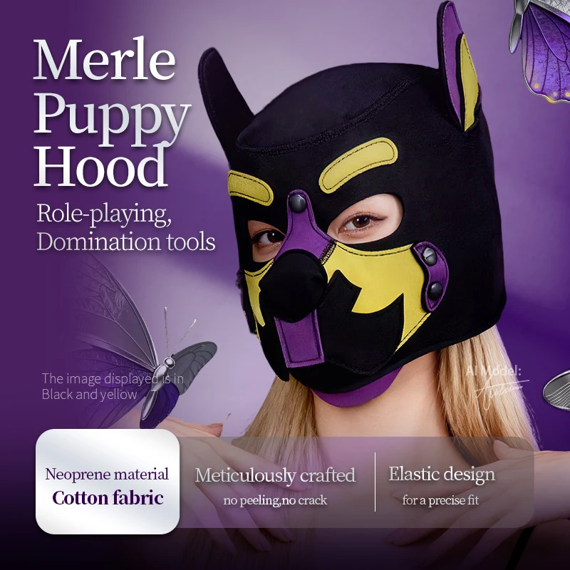 XL taille PU nouveau grand chien couvre-chef visage complet fétiche chiot Cosplay masque capuche pour hommes femmes Halloween jouer fête Sexy Costumes