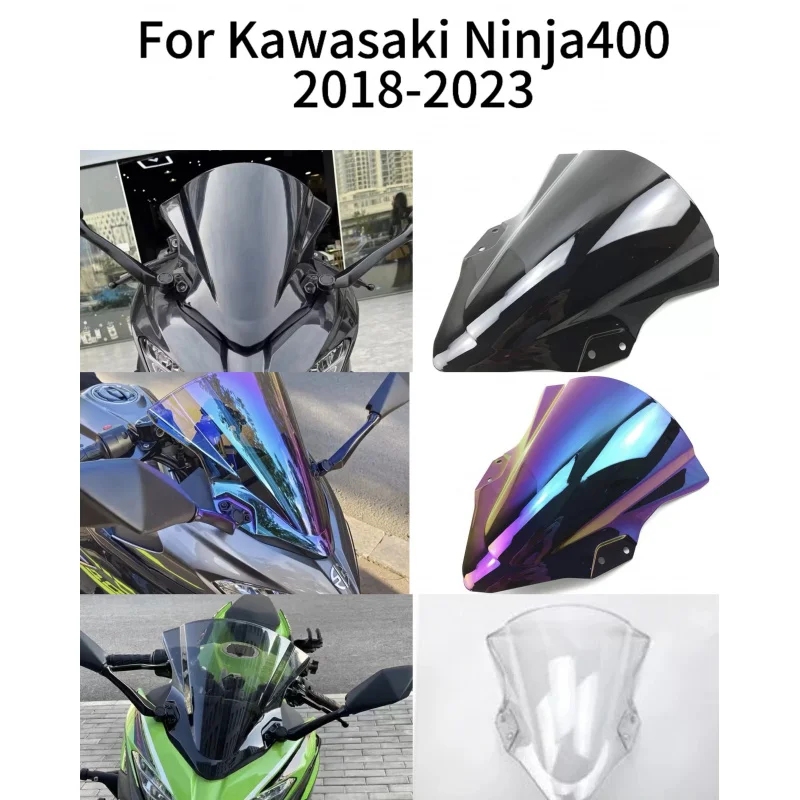 Windshield Double Bubble For Kawasaki Ninja400 Ninja 400 EX400 2018 2019 2020 2021 2022 2023