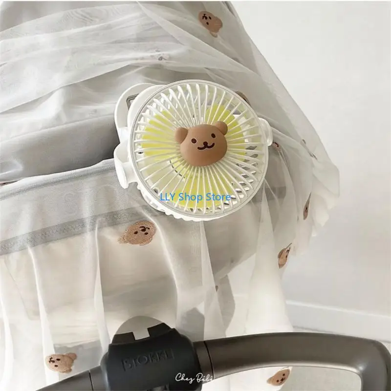 

T8UD Rechargeable Baby Stroller Fan Battery Operated Baby Cart Cooling Fan Portable Mini Clip-on Desktop Cooler Shower Gift