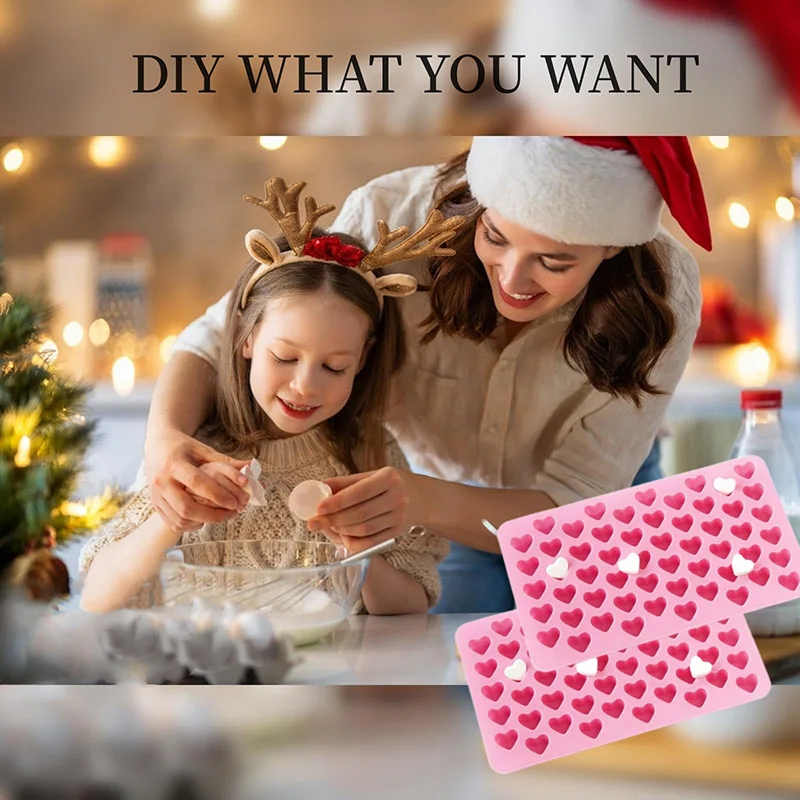 

E2 Heart Silicone Molds Non-Stick Food Grade Silicone Baking Mold Reusable Candy Mold Used for Jelly Chocolate Making Supplies