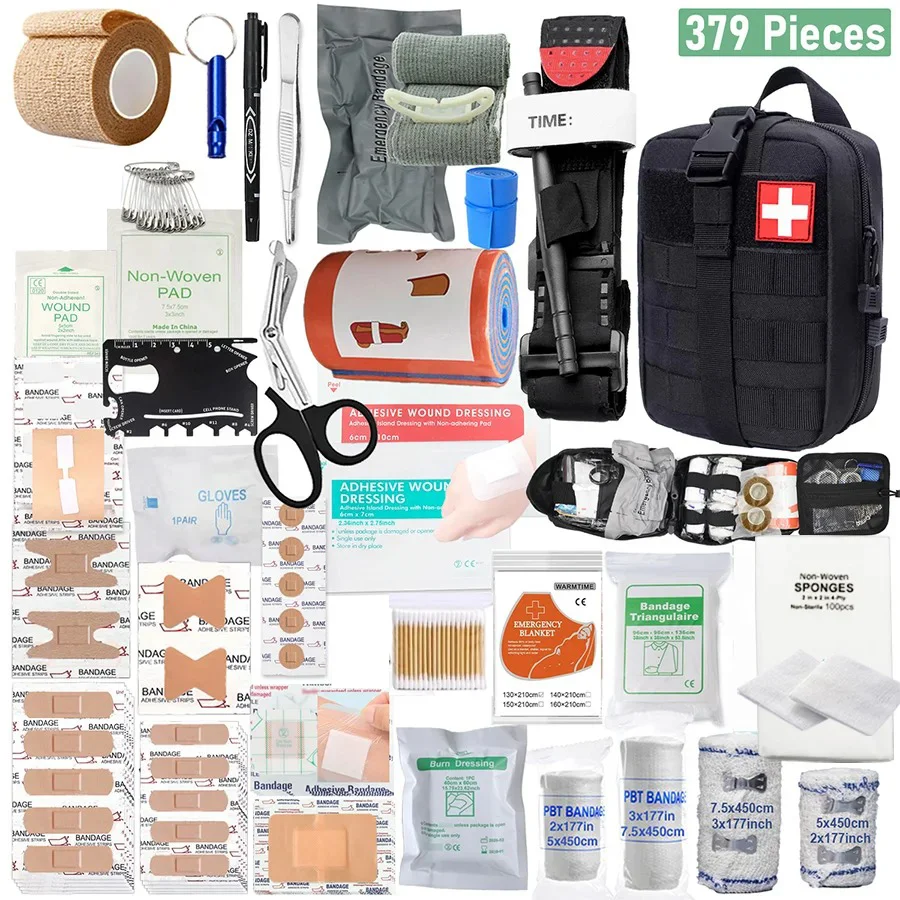 379-delige EHBO-kit complete set outdoor uitrusting noodkit traumazak campinguitrusting benodigdheden nood IFAK tas