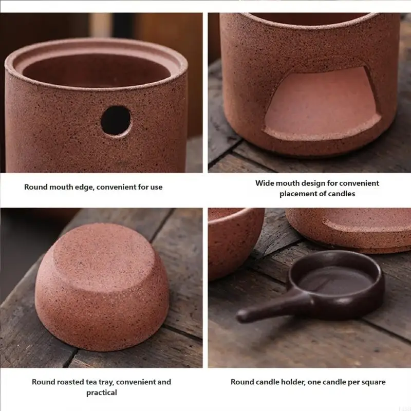 F19B Ceramic Aromatherapies Diffuser for Essential Oil and Wax Melts with Bowl and Tealight Spoon for Home and Office Use
