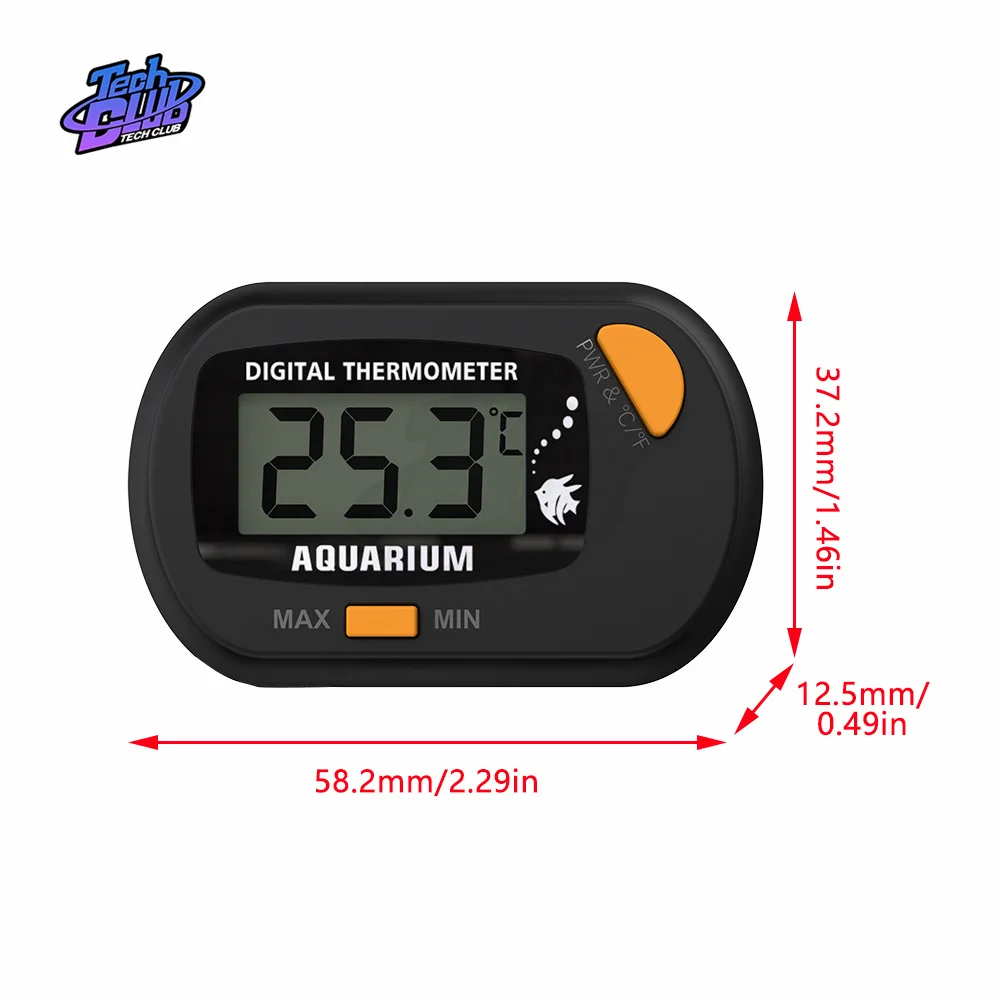 Digital LCD Aquarium Thermometer Fish Tank Sensor with Probe Temperature Sensor Measuring Tool with Suction Cup Pet Supply