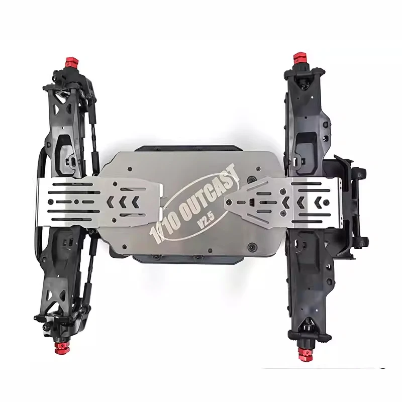 304 stainless steel chassis protection plate applied to ARRMA 1/10 OUTCAST 4S V2.5 RC remote control off-road vehicle