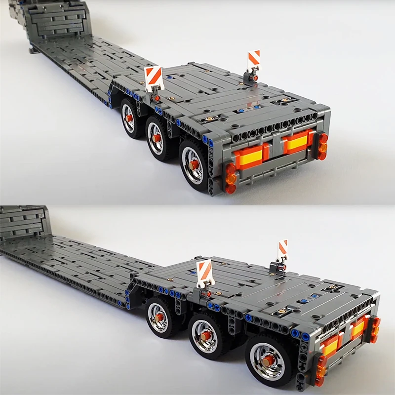 KEJI MOC-35223 Low Loader Trailer für 42078 Mack Anthem MOC-37849 Truck Engineering Vehicle Bausteine Modell Bricks Kit