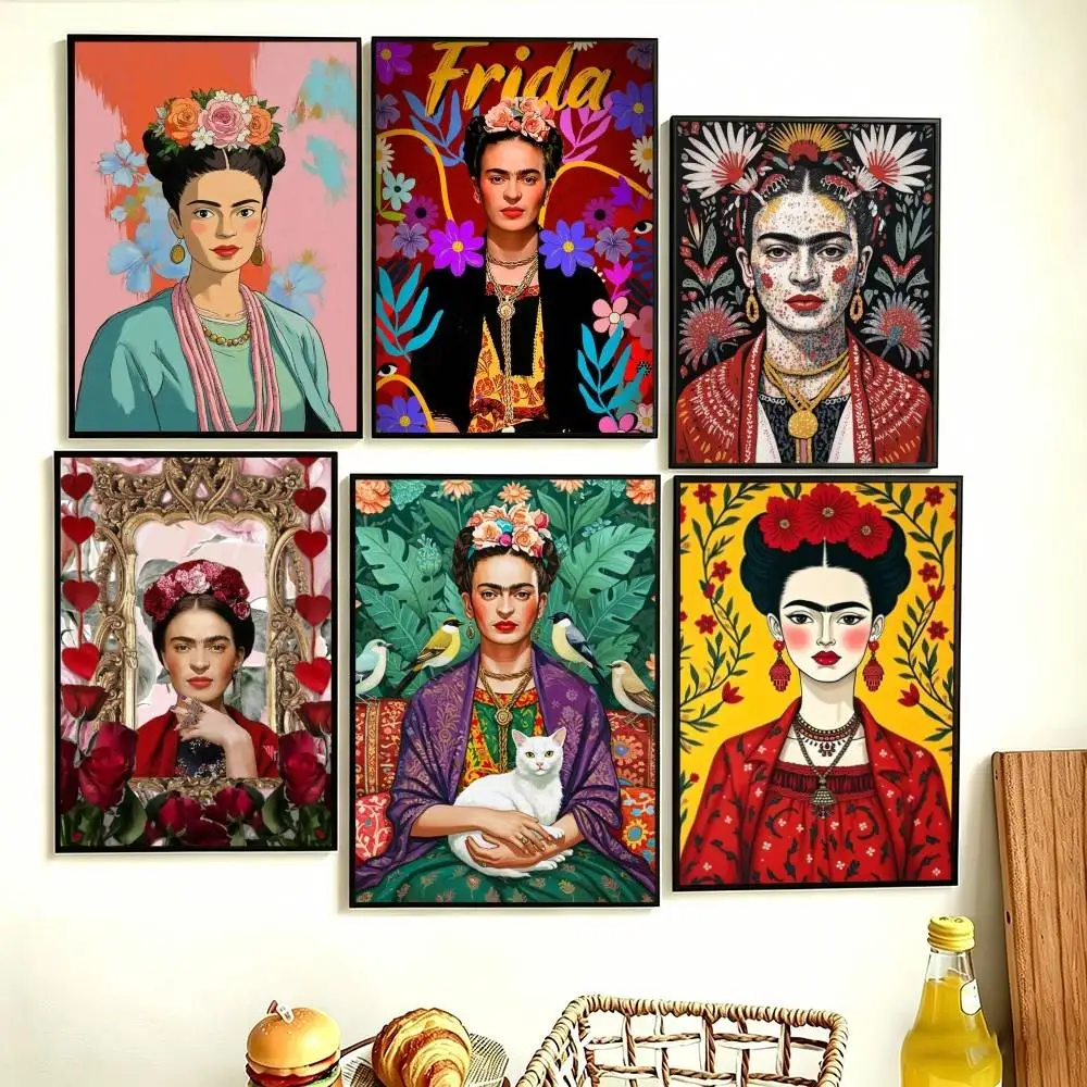 F-FridaS-S K-Kahlo art Poster Perfect Space Sticker Self Adhesive for Office Home Theater Wall Art Decor Fancy Gift