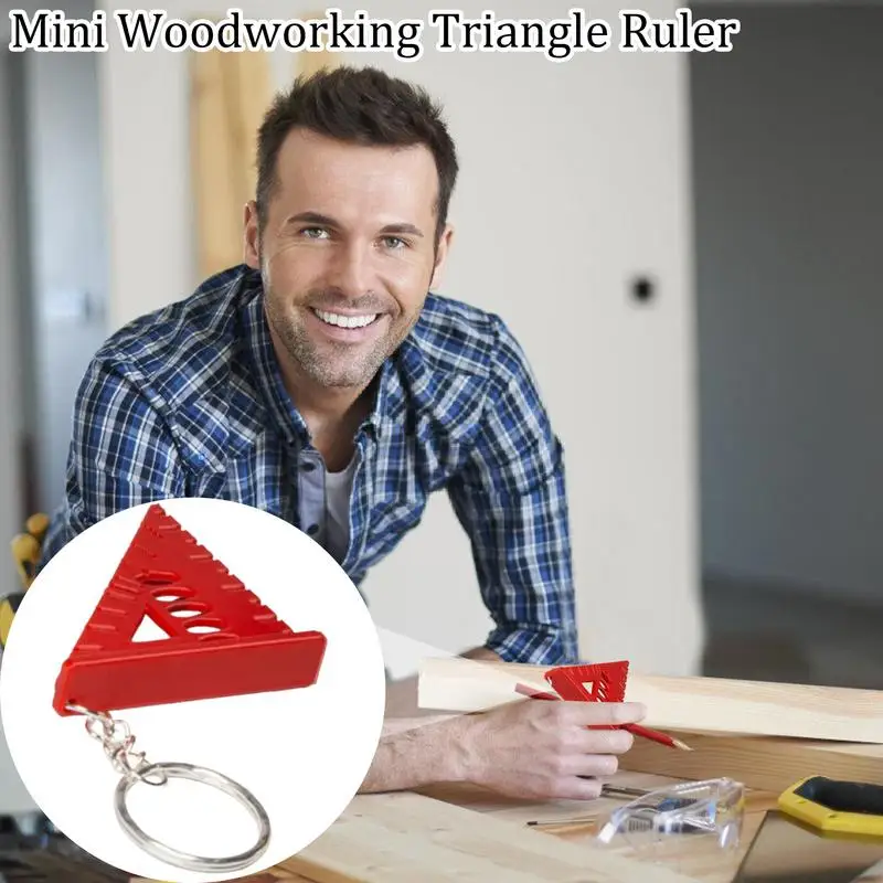 Triangle Ruler Drafting Ruler Small Triangular Precision Speed With Key Ring Portable Measuring Tool For Metal Furniture
