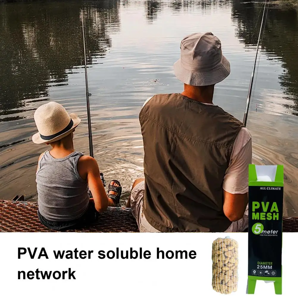 Water Soluble Bag Portable Pva Fishing Bait Mesh Bag Set 18/25/37/44mm Sizes Water Soluble Solid Bait Refill Boilie Lure Wrap