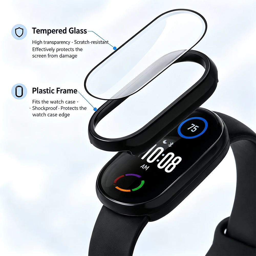 Fashion watch case for Xiaomi watch series 8/9/10, Protective case with scratch resistant tempered film and anti drop frame