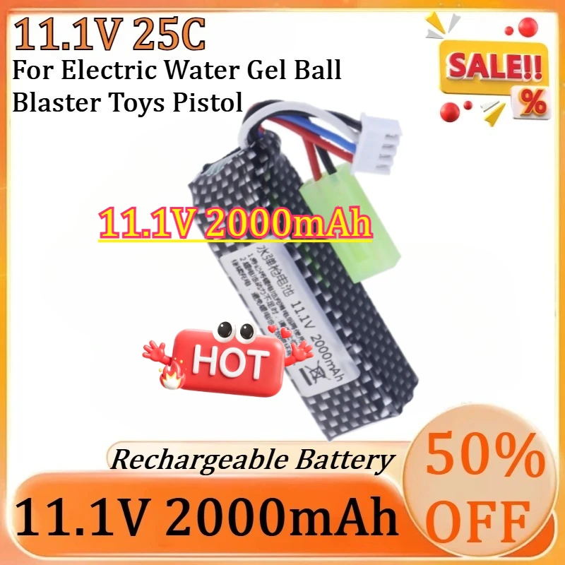 

For Electric Water Gel Ball Blaster Toys Pistol/ Eco-friendly Beads Bullets Toys Air Gun New 11.1V 2000mAh Li-ion Battery