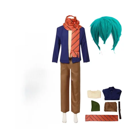 Game Your Turn To Die Shin Tsukimi disfraz de Halloween peluca incluye bufanda sombrero conjunto completo