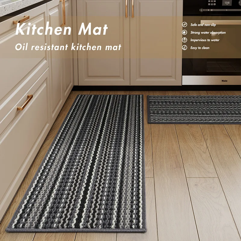 

Super-Absorbent Polypropylene Kitchen Mat Bedroom Living Room Washable Long Strip Carpet Bathroom Anti-Slip Mat Home Decoration