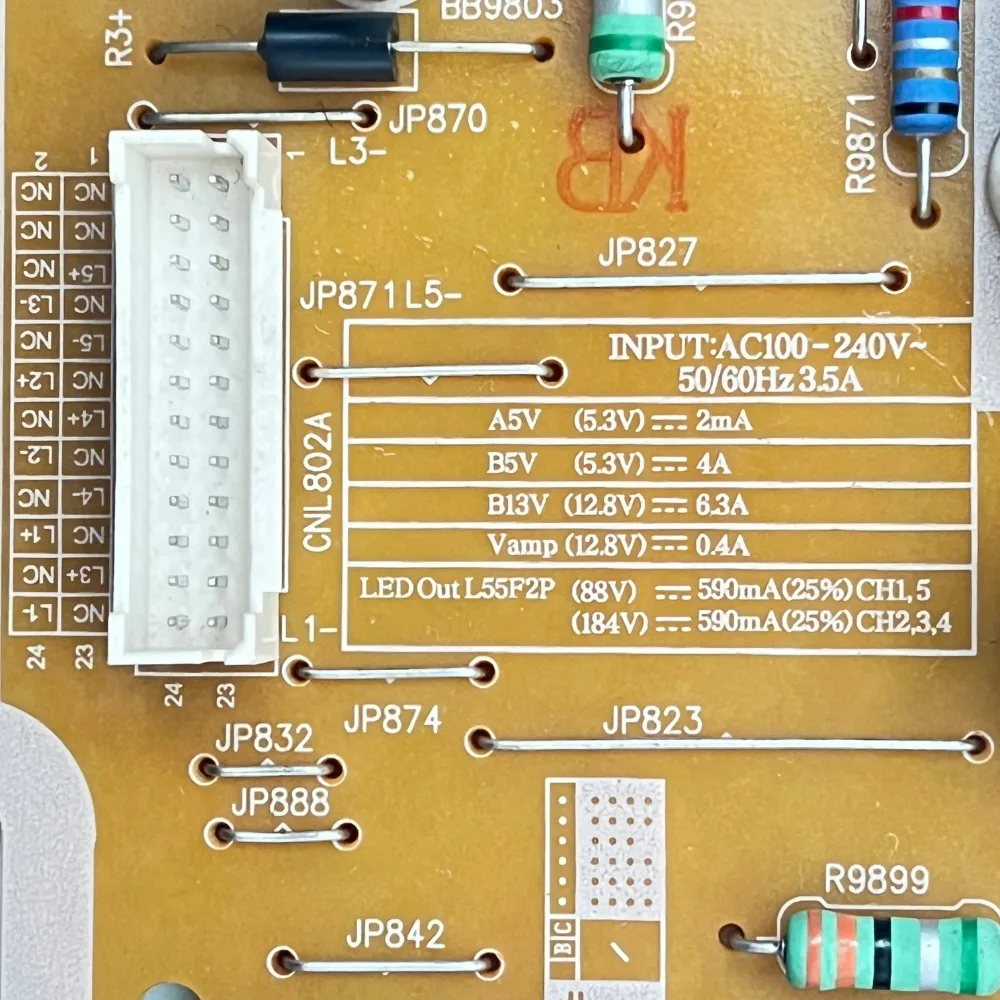 لوحة طاقة التلفزيون الأصلية ، l55f2pddy ، تعمل بشكل طبيعي وهي للتلفزيون ، UA55F7500BMPXD ، UE55F7000ST ، UE55F7000 قطع غيار