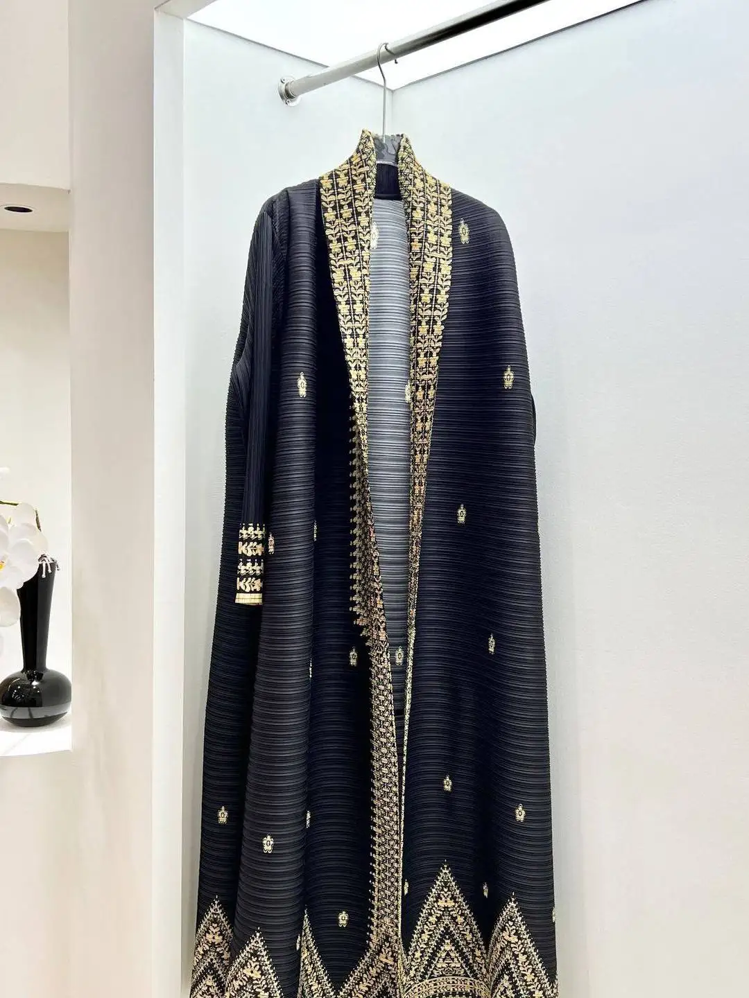 

Loose Women's Long Coat Dress Ethnic Uygur Style Folded Cardigan Spring Autumn plus Size Windbreaker Female Fashionable Tradi...