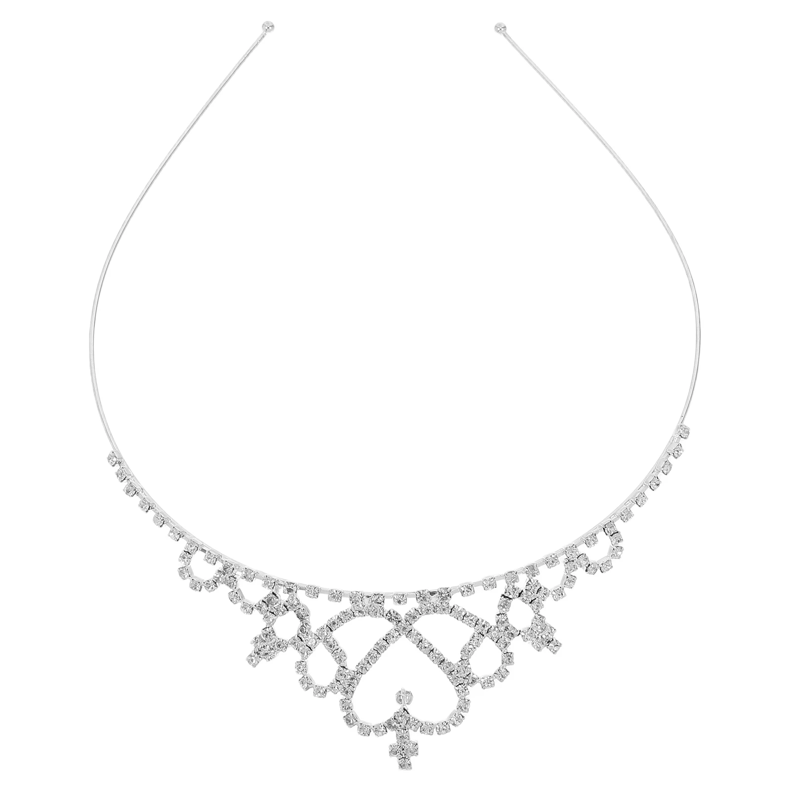 

Heart Shaped Crown Hair Accessories Crystal Girls Birthday Tiara Girl Comb Kids Glossy Elegant Non Fading Royal Glory Special