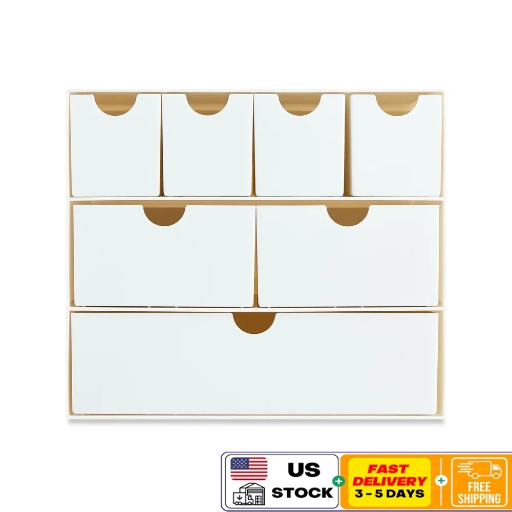 

7-Drawer Storage Organizer Box Classroom Office Supplies Lightweight Rectangular Design Functional Storage Solution