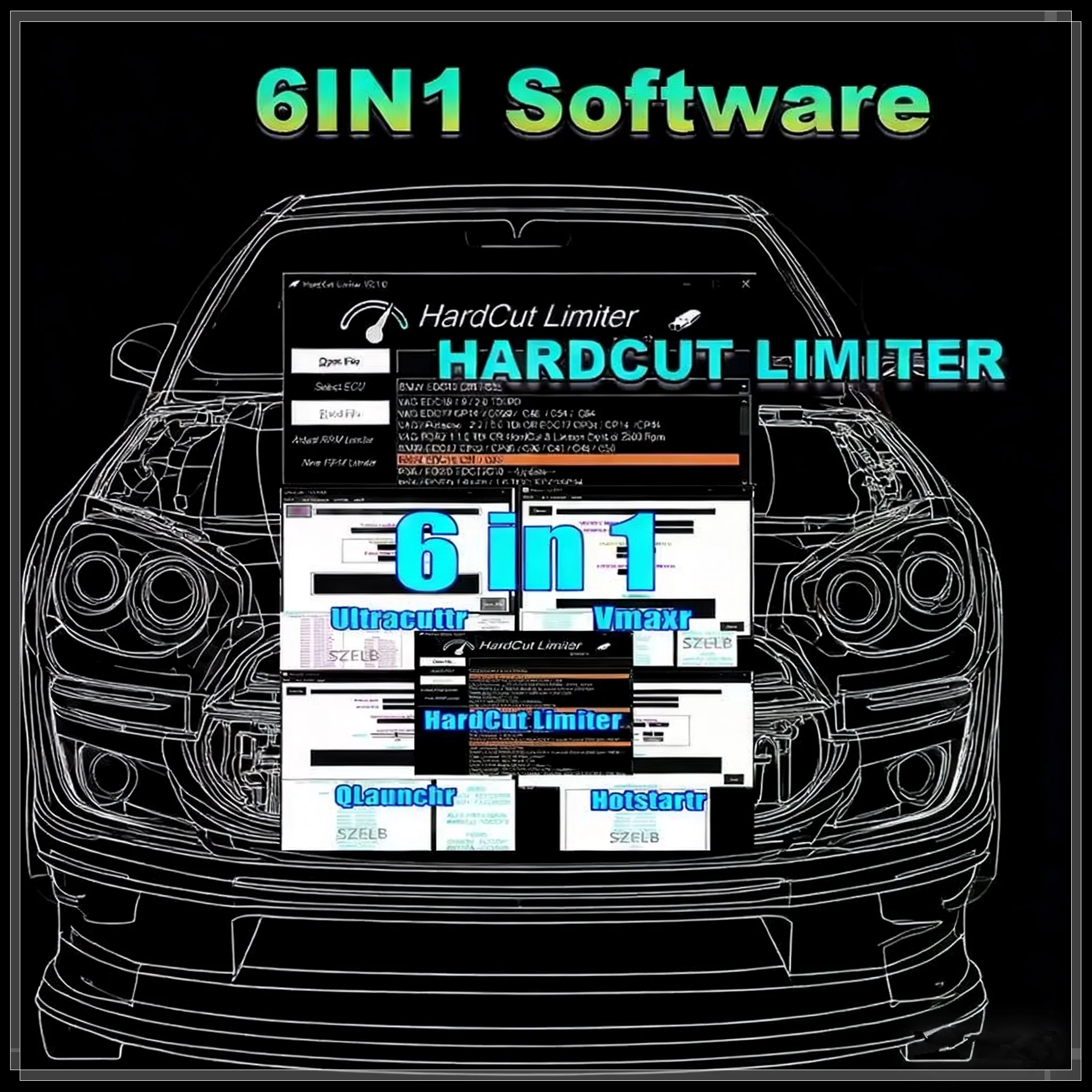 

Software 6 IN 1 ECU obd2 scanner HardCut Limiter Diesel+ Petrol Engine UltraCuttr+ Pop&Bang+ HARDCUT VMAX+ HotStartr+ Qlaunchr