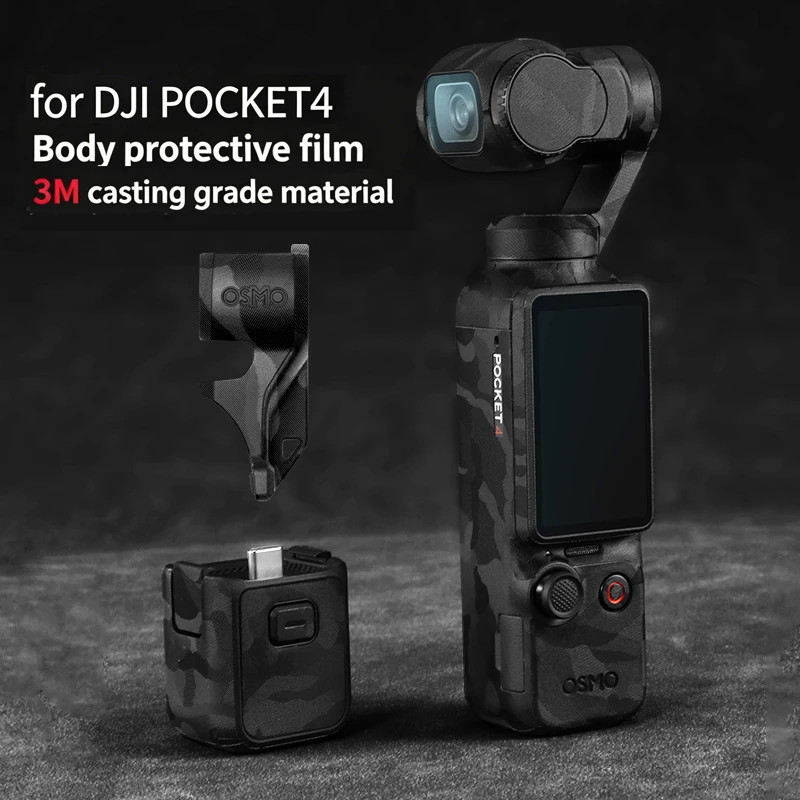 

Camera Skin Anti-Scratch Protective for DJI Pocket 4 Sticker Camouflage Black Osmo Pocket 4 Decal Sticker 3M Waterproof