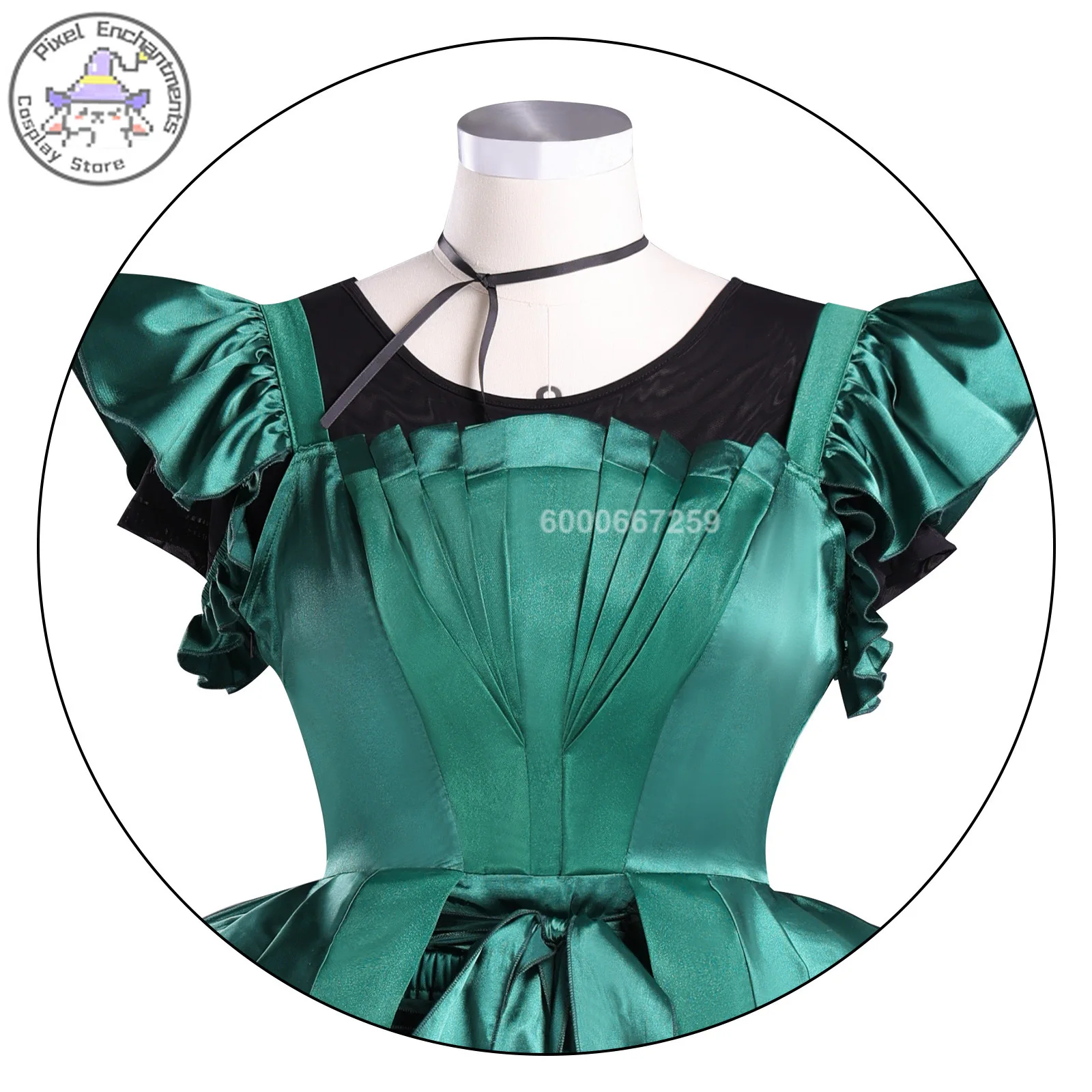 Beliebtes Film-Cosplay-Kostüm, Anime Agnes, Rollenspiel, grünes Abendkleid, komplettes Set für Frauen, Comic Con, Halloween-Party-Anzüge