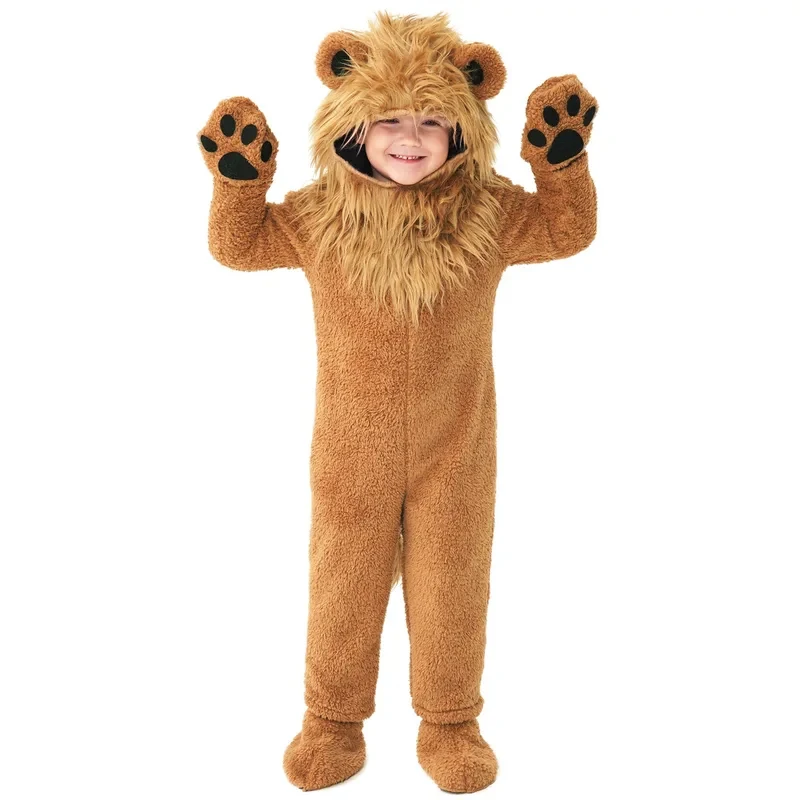 

♬2026❤2-12Y Children Kids Lion King Costume for Boys Deluxe Full Set Halloween Purim Animal Themed Party Fancy Dress Fleece Umo❤