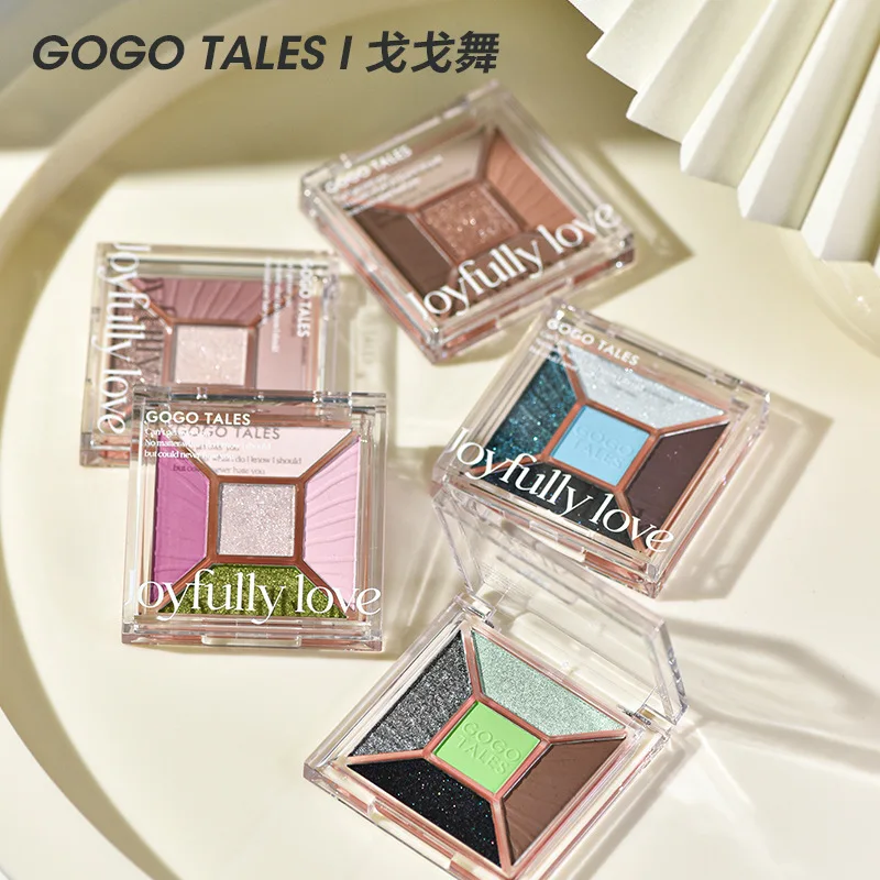 GOGO TALES 5-color Eyeshadow Palette Earth Color Blue-green Matte Long-lasting and Not Easy to Remove Makeup Eyeshadow