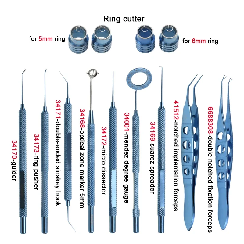 Titanium Alloy Ring Pusher Corneal Ring Set Notched Implantation Forceps Eyelid Tools Ophthalmic Instrument