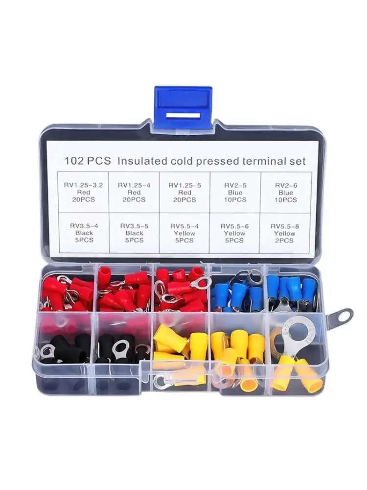  102 Pcs Electrical Wire Connector Quick Disconnect Solderless Crimp Terminals