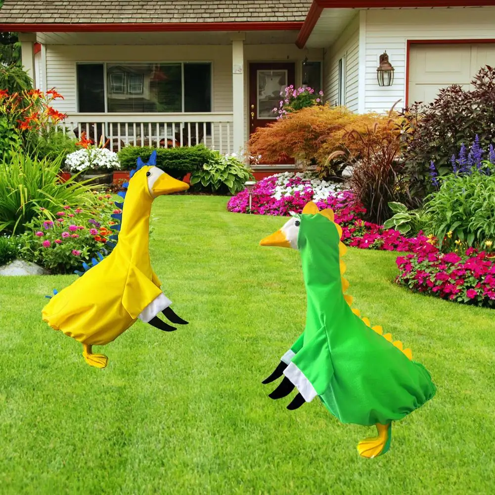 

Goose Outfits Porch Goose Clothes Dinosaur Cute Costume For Cement Statue Yard Lawn Decor Outdoor Garden Yard Patio Art T3R9