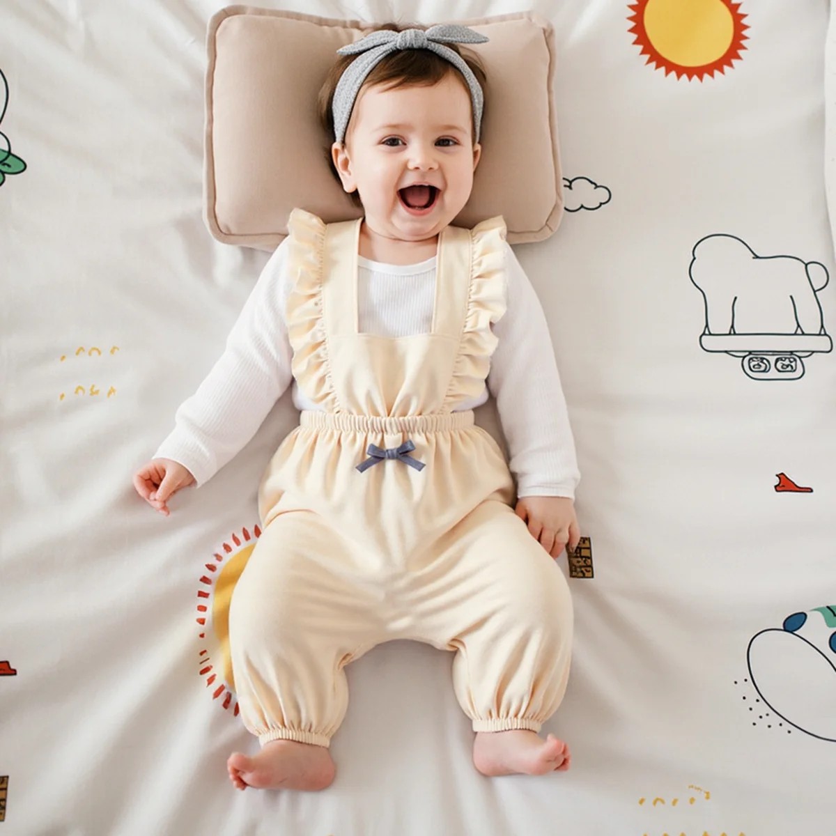 Sanlutoz Cute Spring Cotton Autumn Baby Girls Rompers Princess Infants Jumpsuits Clothing Solid