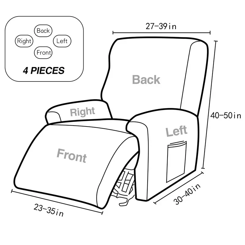 Geometry Stretch Recliner Sofa Cover All-inclusive Massage Armchair Slipcovers Relax Lazy Boy Chair Covers Furniture Protector