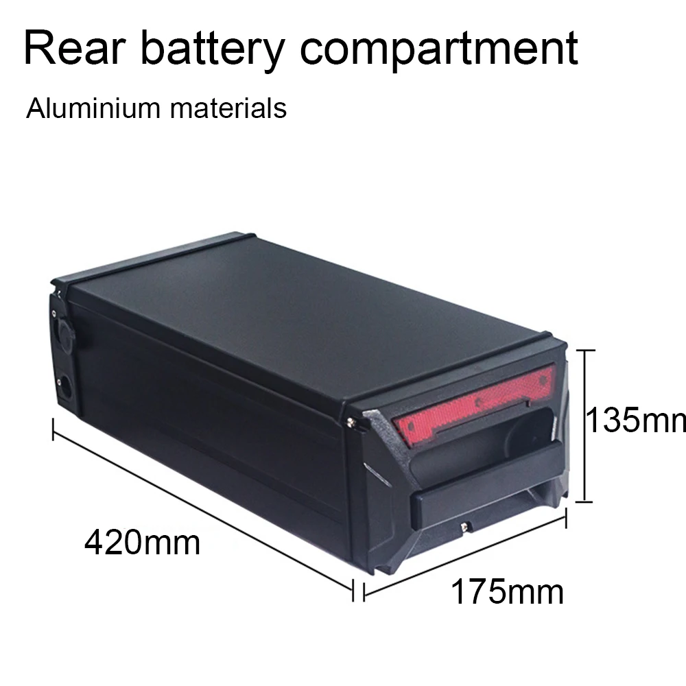 

Electric Bike Shelf Battery Box Ebike 1865/21700 Large Capacity Holder Case Rear Shelf Battery Housing Box Bicycle Accessories