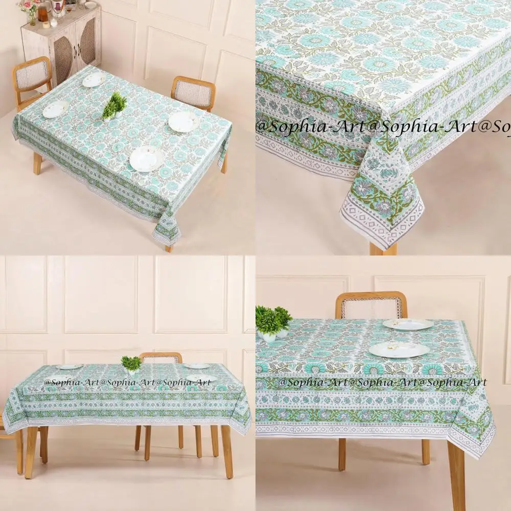 

Прямоугольная уличная хлопковая скатерть размером 8 размеров, 72x108 дюймов, с ручным принтом, идеально подходит для патио, кемпинга, праздничных вечеринок, Washa