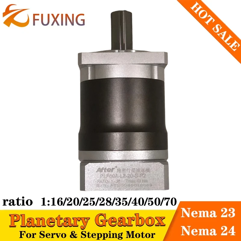 PLF60A Ratio16 20 25 35 40 50:1 Nema 23 24 Stepping Motor 60mm 200w 400w Servo Motor Speed Reducer Precision Planetary Gearbox