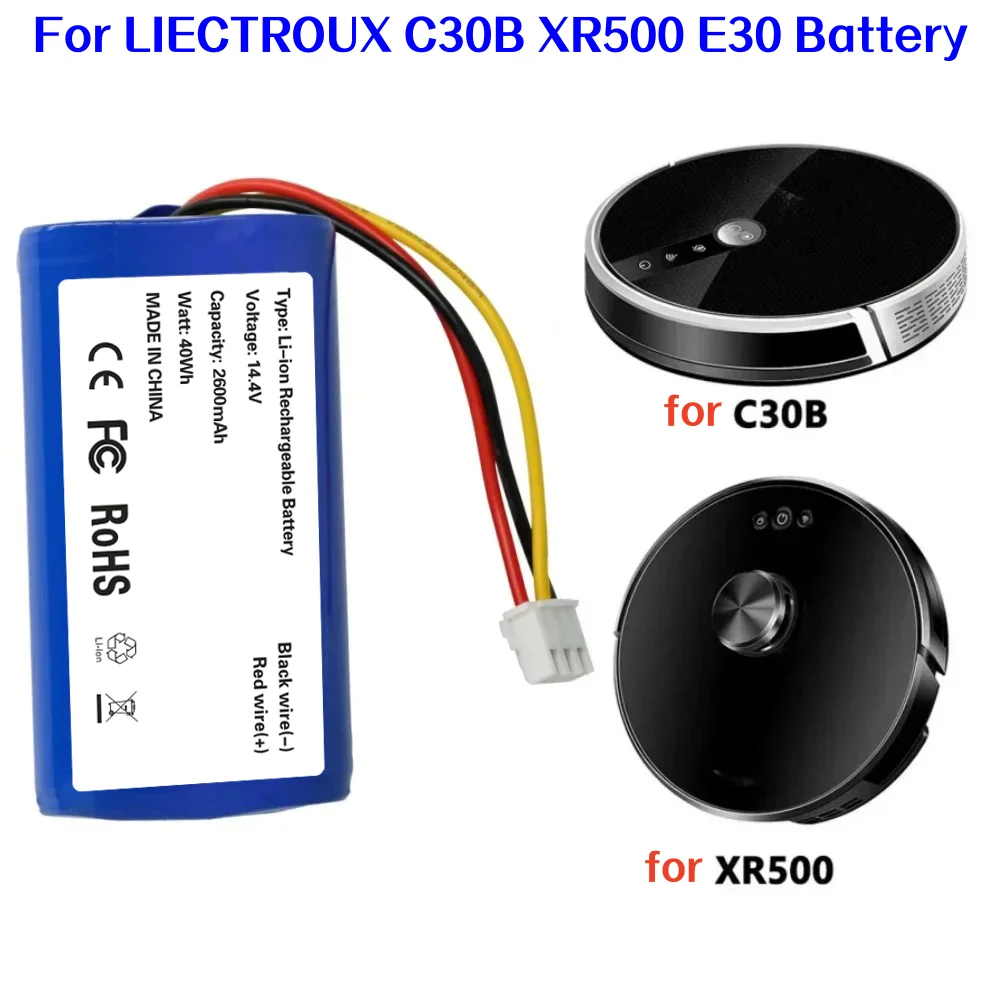 

Аккумулятор Li-ion 18650 14.4В 2600мАч для роботов-пылесосов LIECTROUX C30B, E30, PROSCENIC 830P, 820T, 820S, 800T.