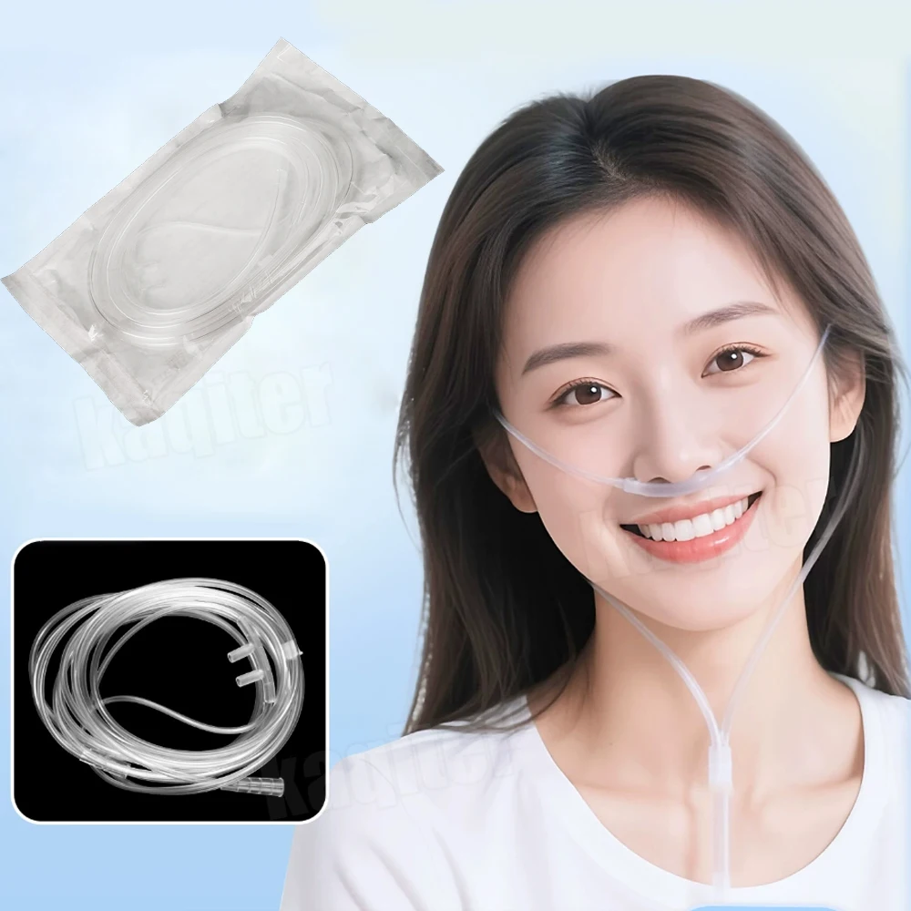

1PC 1.5/2.5/3/8M Disposable Oxygen Tube Double Nasal Oxygen Tube Independent Packing Medical Machine Breathing Cannula Silicone