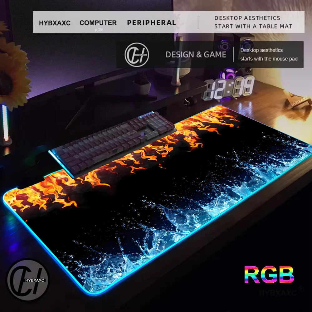 

Refining Flames sparks Mouse Pad RGB Gaming Mouse Pad Desk Mat HD Gamer Large LED Light XXL MousePads PC Computer Carpet