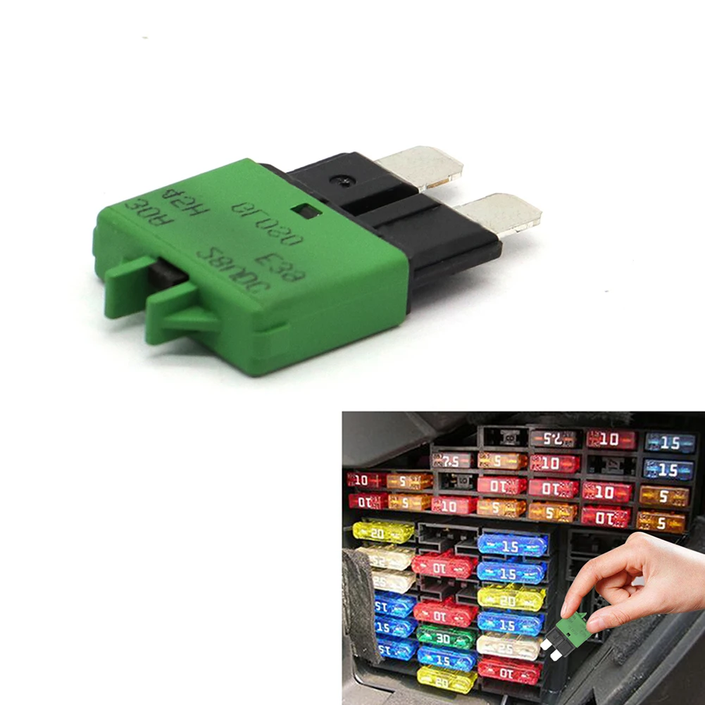 1PCS Circuit Breaker Blade Fuse 12V 24V Resettable 5-30A Marine RVs Automatic Reset Thermal Circuit Breaker Car Blade Fuse Box