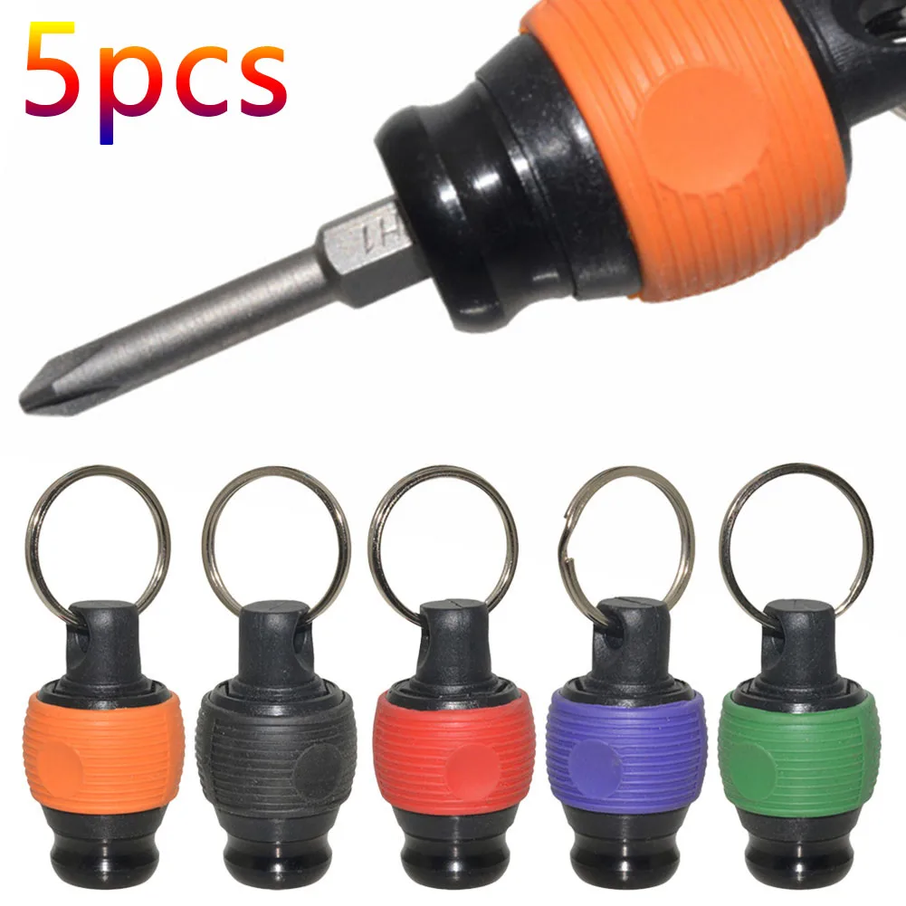 5 Pcs Ball Grip Screwdriver Bit Holder, 1/4 Inch Extension Bar Drill Screw Adapter Fast Change Keychain Portable Hand-held Holde