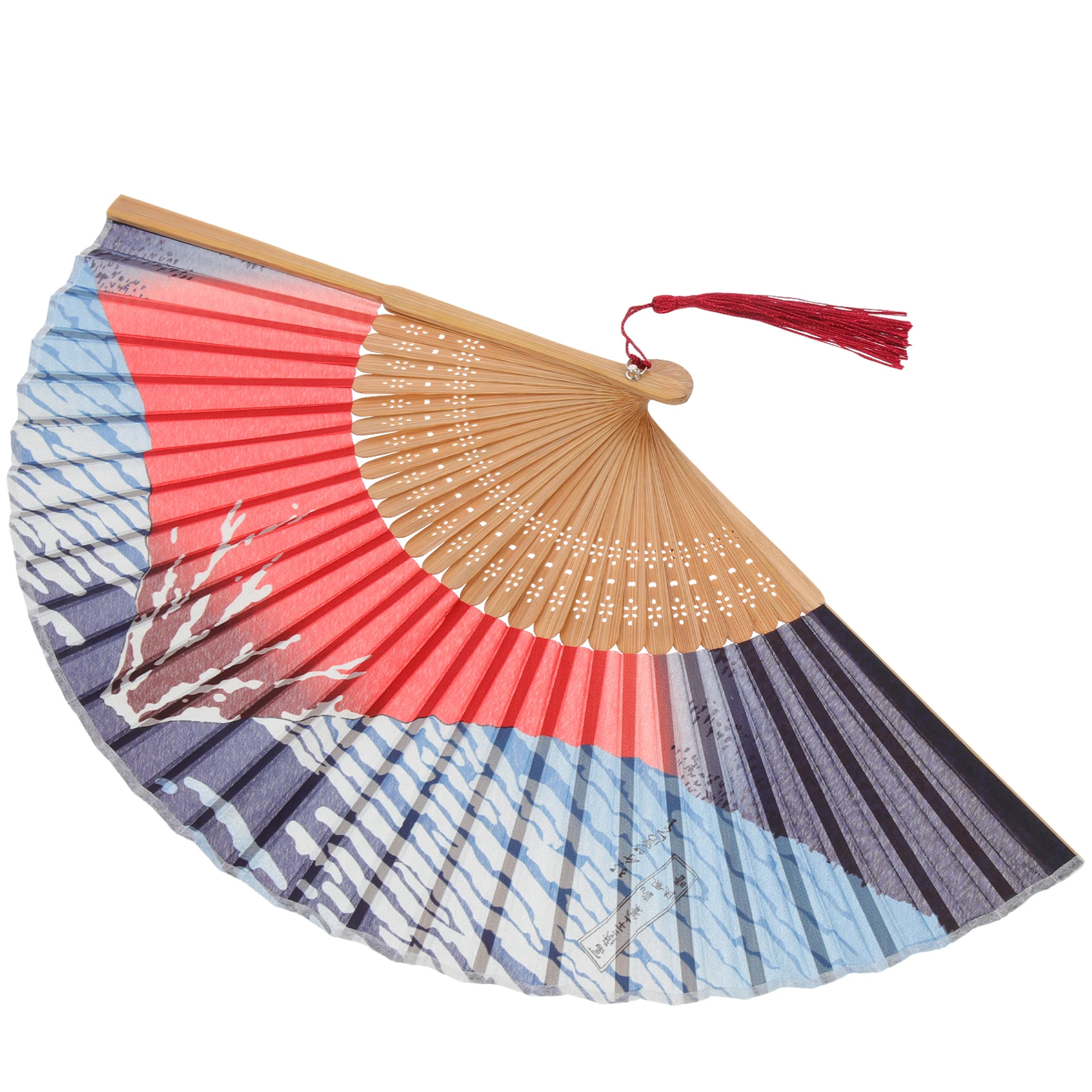 

Japanese Style Folding Hand Fan Vintage Handheld Bamboo Silk Fan Lightweight Portable Suitable for Party Wedding Dance Props