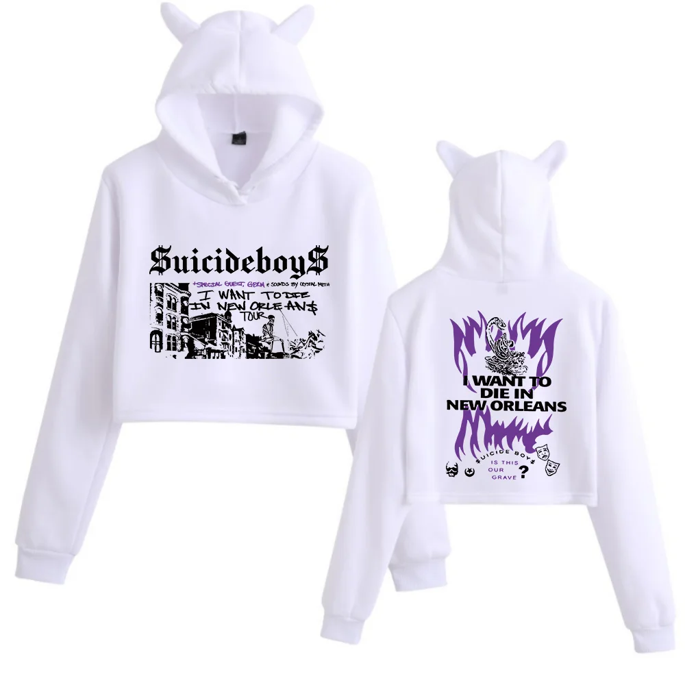 Suicideboys G59 Cat Ears Long Sleeve Regular Game Fans Gift Printing Girls Fashion Hoodie