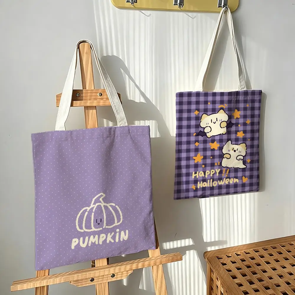 Kawaii Halloween Collection Storage Bags Canvas bags are suitable for going to class, shopping, gifts, and commuting