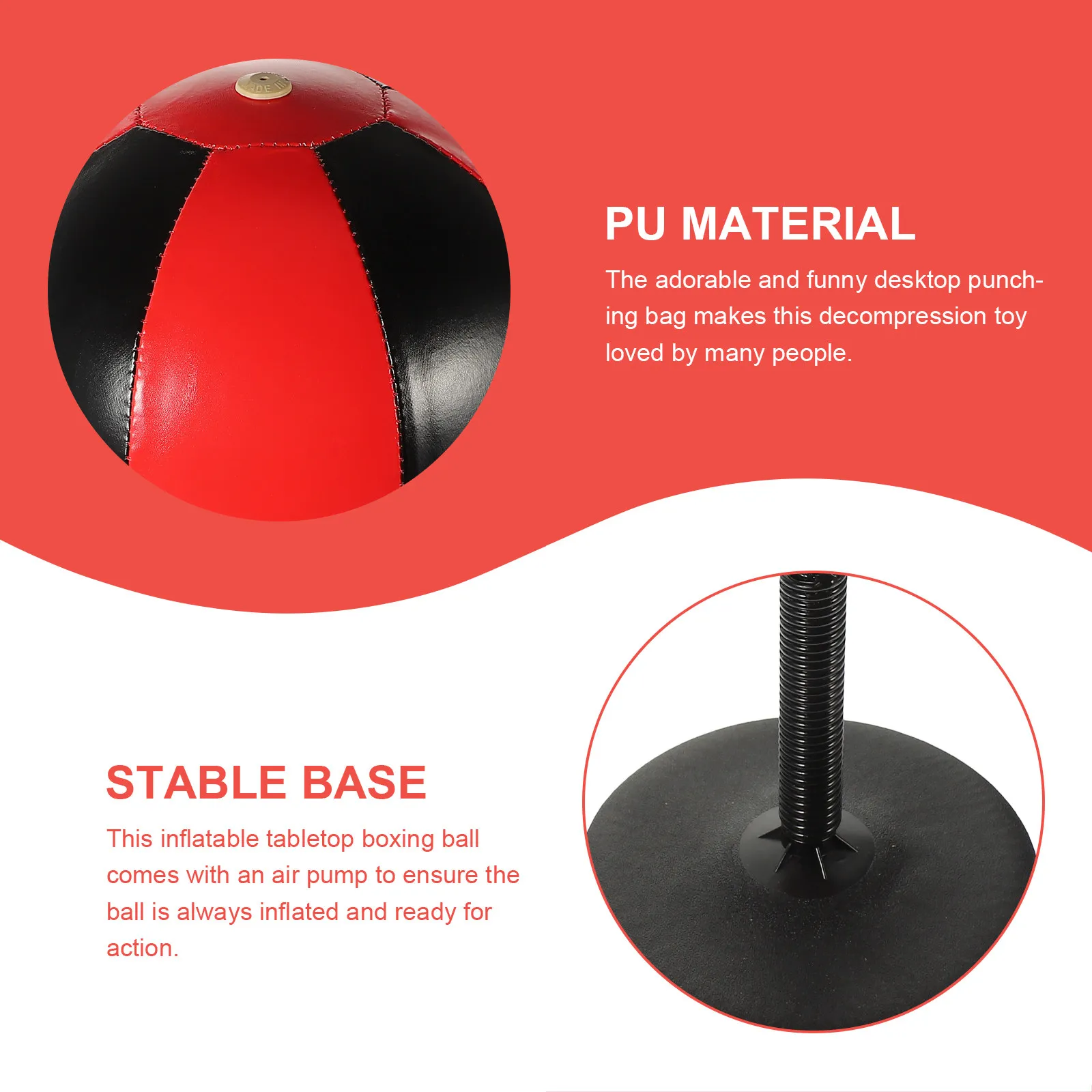 1Set Desktop Punching Bag Inflatable Boxing Ball Stress Relief Office Home School Fun Desk for Teenage for Adults