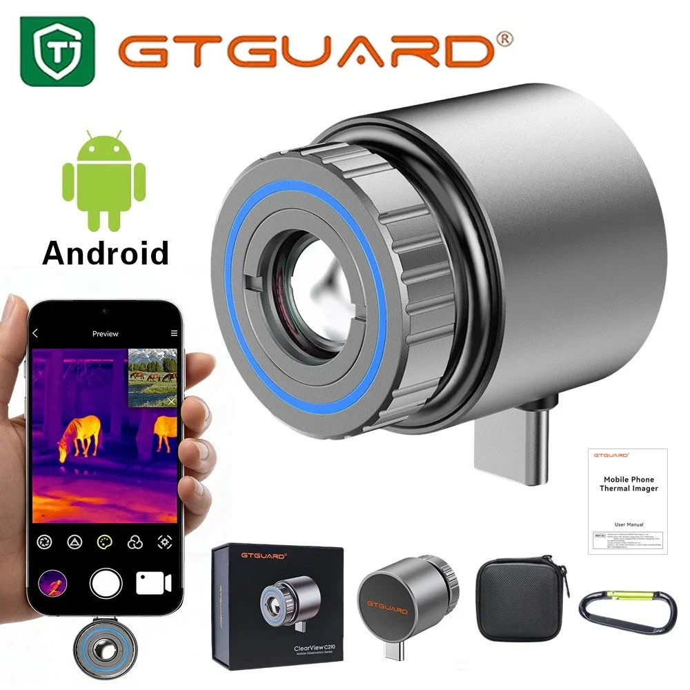 GTGUARD C210 Portable Mobile Phone Thermal Imaging 8X Digital Zoom Night Vision Monoculars Outdoor Observation Search Detector