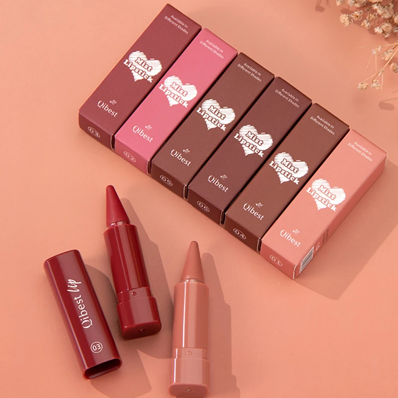 QIBEST Matita per rossetto opaca a lunga durata: finitura naturale per un facile applicazione, perfetta per truccatori e uso quotidiano"