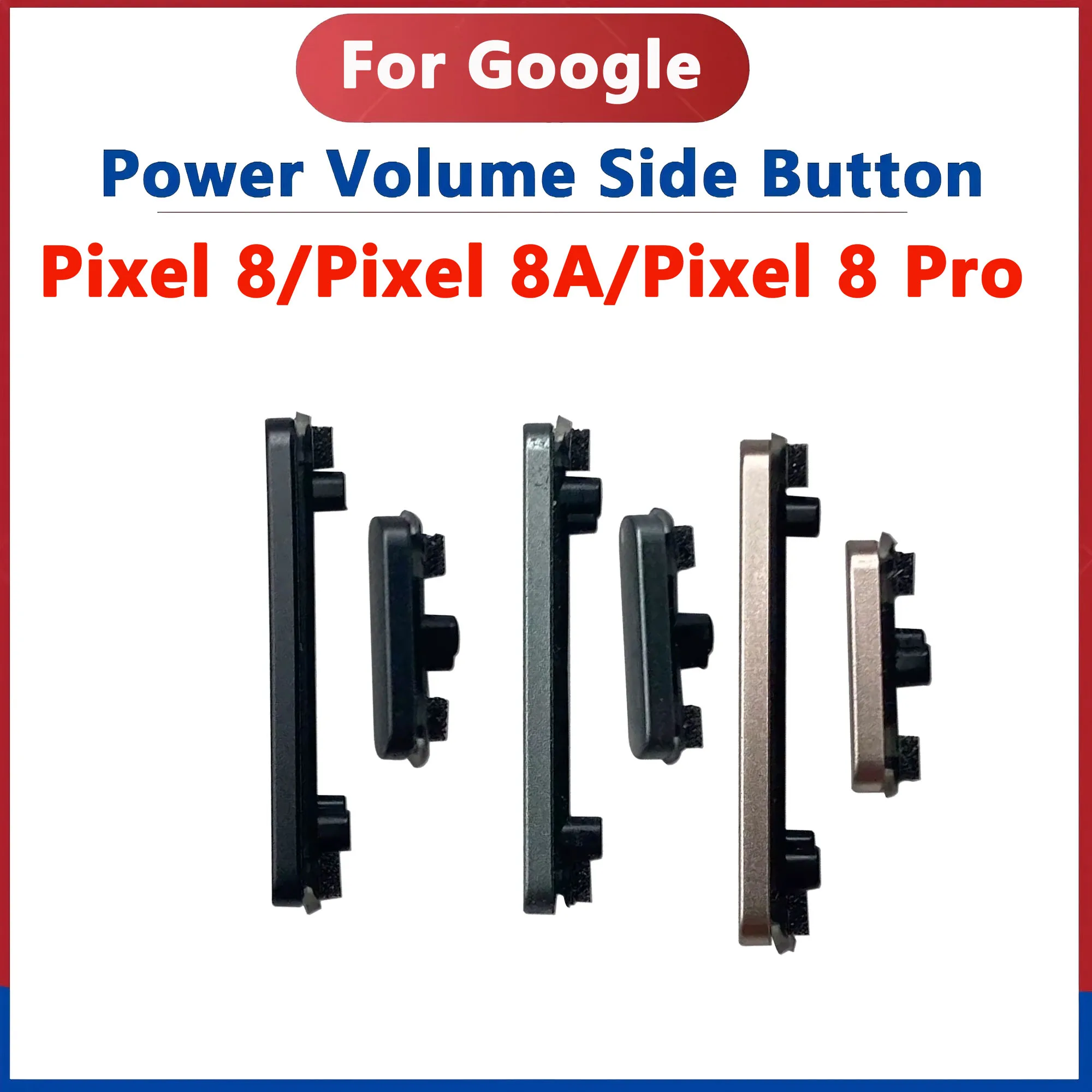 

Green Black For Google Pixel 8 Pro 8A 8 8Pro Power on off Volume Buttons Side Button Keys Replacement Parts