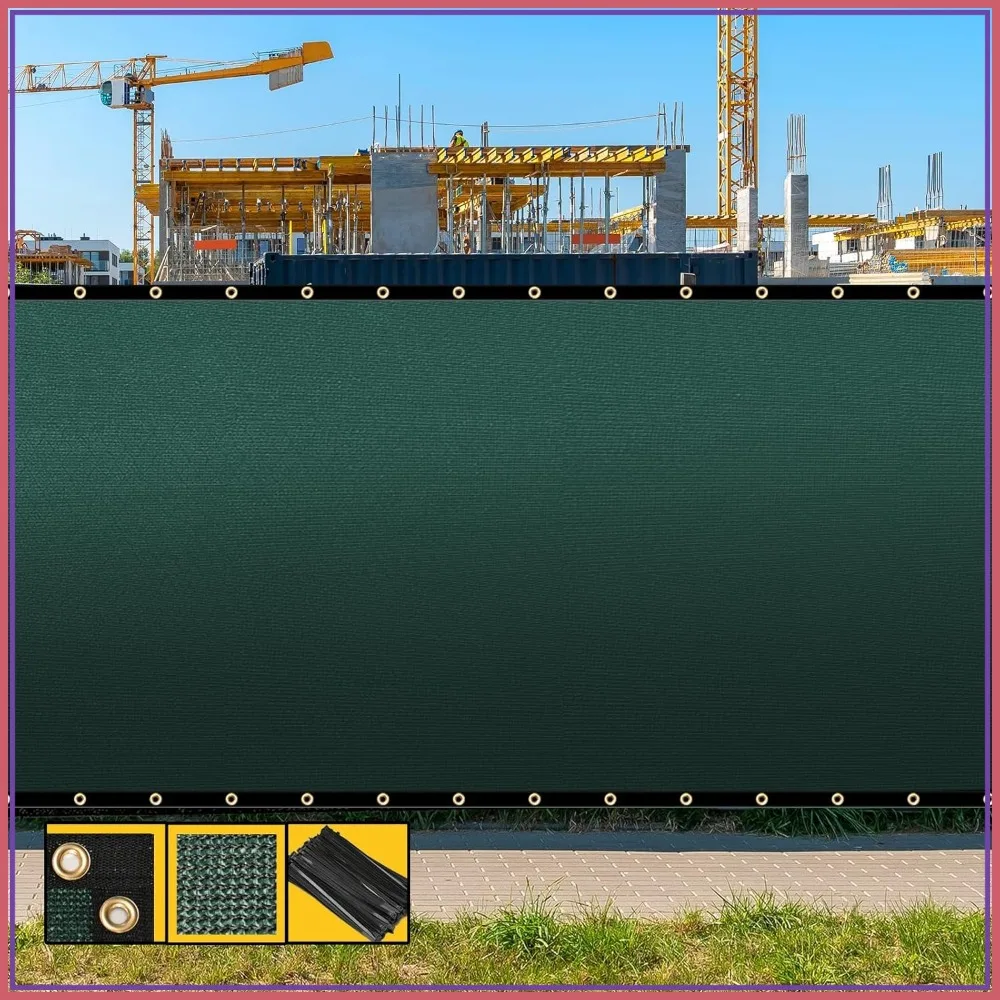 6x50ft Green Fence Privacy Screen with Bindings & Grommets, Heavy Duty for Garden, Patio, Pool, Construction